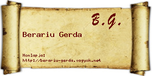 Berariu Gerda névjegykártya